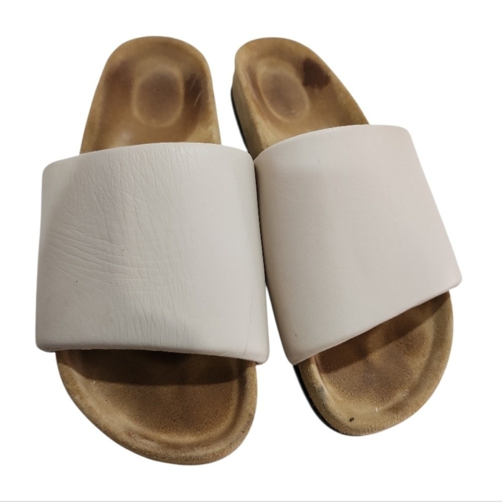 M. Gemi The Ada Slides - sz EU39 (US 8.5) White Made In Italy Nappa Leather